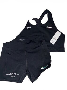 Saucony Women's Fortify 3" Hot Short with New Sports Bra SAW800450/449 Sz L